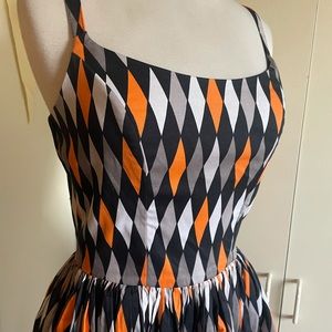NWOT Halloween harlequin print pinup girl clothing pinup couture large dress L